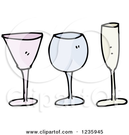 Clipart of Wine Glasses - Royalty Free Vector Illustration by lineartestpilot