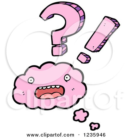 Clipart of Surprised Pink Cloud - Royalty Free Vector Illustration by lineartestpilot