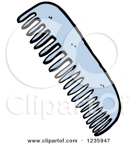 Clipart of a Blue Comb - Royalty Free Vector Illustration by lineartestpilot