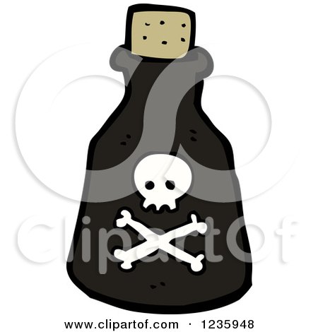 Clipart of a Poison Bottle - Royalty Free Vector Illustration by lineartestpilot