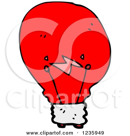 Clipart of a Red Light Bulb - Royalty Free Vector Illustration by lineartestpilot