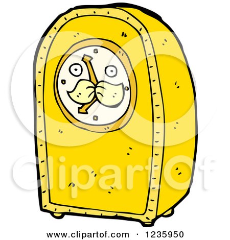 Clipart of a Yellow Clock - Royalty Free Vector Illustration by lineartestpilot