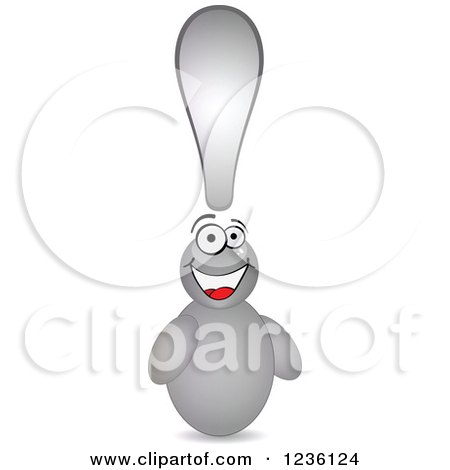 Clipart of a Happy Exclamation Point Man - Royalty Free Vector Illustration by Andrei Marincas