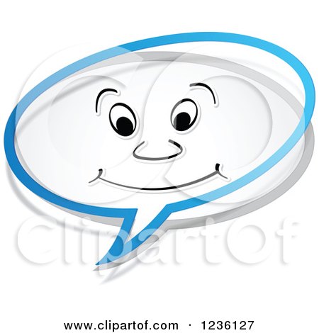 Clipart of a Happy Chat or Speech Balloon - Royalty Free Vector Illustration by Andrei Marincas