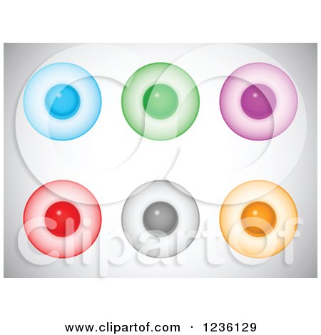 Clipart of Round Colorful Indicator Icons on Gray - Royalty Free Vector Illustration by Andrei Marincas
