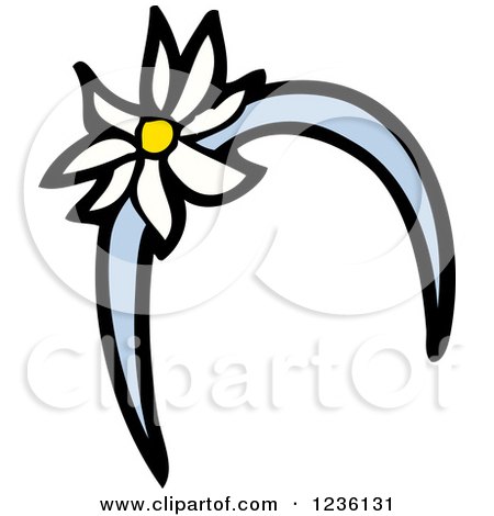 Clipart of a Blue Headband and Flower - Royalty Free Vector Illustration by lineartestpilot