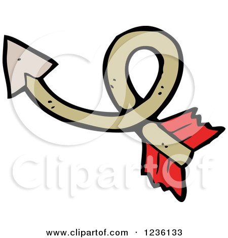 Clipart of a Twisted Archery Arrow - Royalty Free Vector Illustration by lineartestpilot