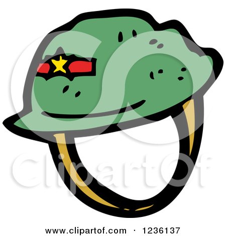 Clipart of a Military Hat - Royalty Free Vector Illustration by lineartestpilot