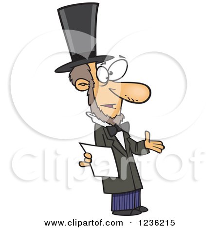Clipart of Abraham Lincoln Giving a Speech - Royalty Free Vector Illustration by toonaday