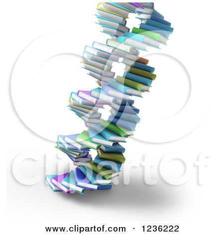 Clipart of 3d Books Forming a DNA Spiral 2 - Royalty Free CGI Illustration by Mopic