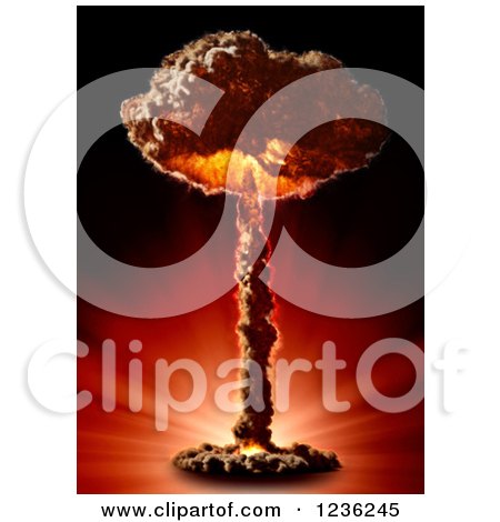 Clipart of a Nuclear Bomb Mushroom Cloud - Royalty Free CGI Illustration by Mopic