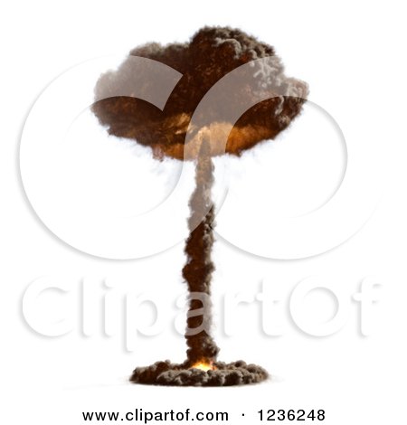 Clipart of a Mushroom Cloud Nuclear Bomb - Royalty Free CGI Illustration by Mopic