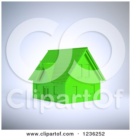 Clipart of a 3d Green House - Royalty Free CGI Illustration by Mopic
