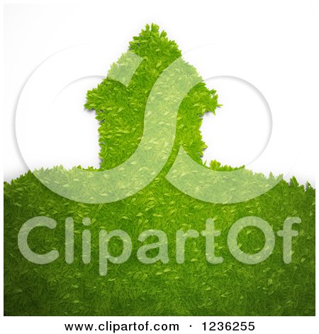 Clipart of a 3d Ego Grass House on a Hill, over White - Royalty Free CGI Illustration by Mopic