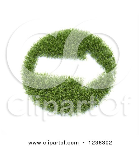 Clipart of a 3d Round Grassy Patch with an Arrow - Royalty Free CGI Illustration by Mopic