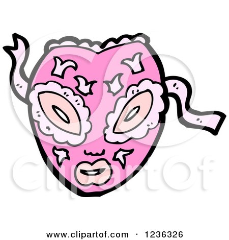 Clipart of a Pink Face Mask - Royalty Free Vector Illustration by lineartestpilot