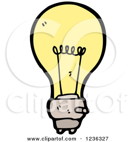 Clipart of a Yellow Light Bulb - Royalty Free Vector Illustration by lineartestpilot