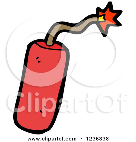 Clipart of a Stick of Dynamite - Royalty Free Vector Illustration by lineartestpilot
