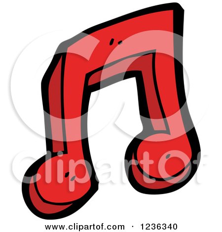 Clipart of a Red Music Note - Royalty Free Vector Illustration by lineartestpilot