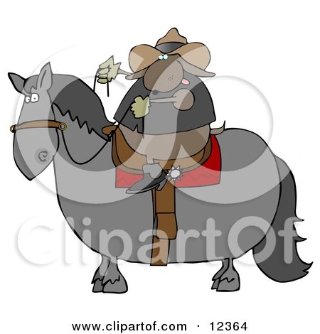 Cowboy Dog Riding a Horse Clip Art Illustration by djart