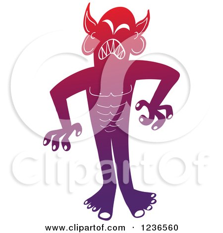 Clipart of a Suffering Gradient Monster in Pain - Royalty Free Vector Illustration by Zooco