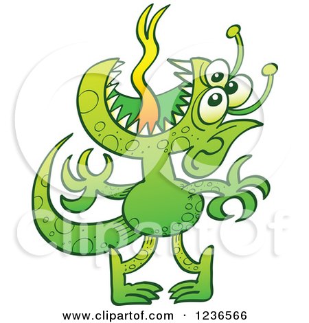 Clipart of a Transforming Green Alien - Royalty Free Vector Illustration by Zooco