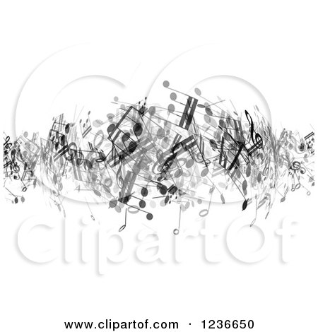 Clipart of Transparent Music Notes Junbled - Royalty Free Vector Illustration by KJ Pargeter