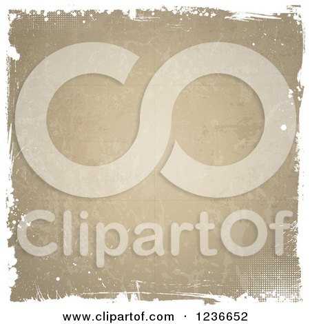Clipart of a Distressed Grunge Brown Background with White Borders - Royalty Free Vector Illustration by KJ Pargeter