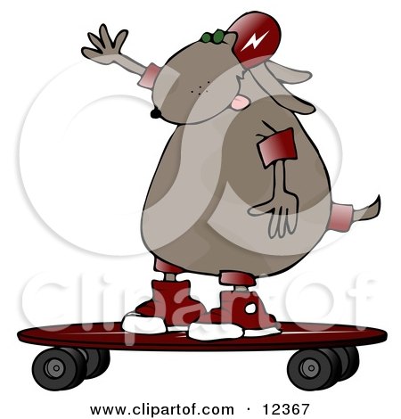 Cool Dog Riding a Skateboard Clip Art Illustration by djart
