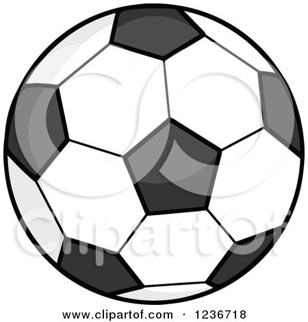 Clipart of a Cartoon Soccer Ball - Royalty Free Vector Illustration by Hit Toon