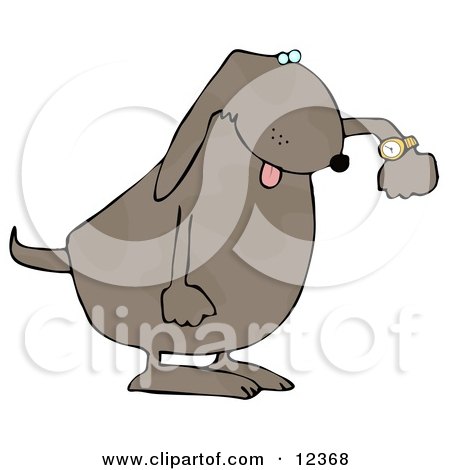 Rushed Dog Checking His Wrist Watch Clip Art Illustration by djart