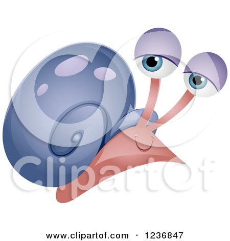 Clipart of a Happy Snail - Royalty Free Vector Illustration by BNP Design Studio