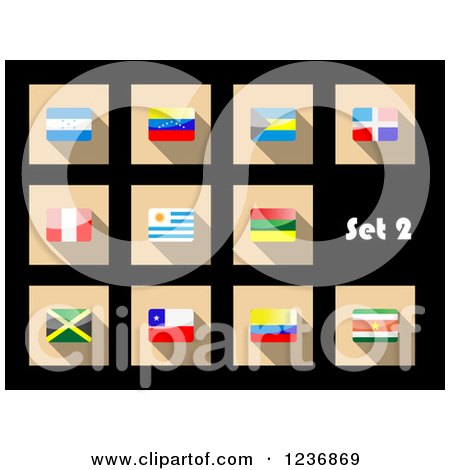 Clipart of National Flag Icons on Black 2 - Royalty Free Vector Illustration by Vector Tradition SM