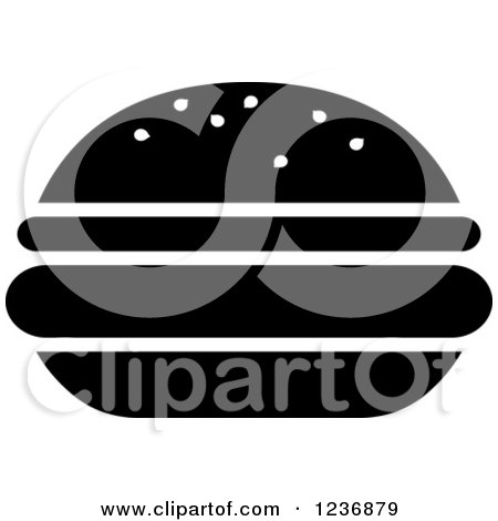 Clipart of a Black and White Hamburger Icon - Royalty Free Vector Illustration by Vector Tradition SM