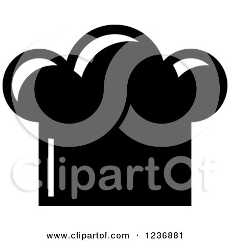 Clipart of a Black and White Chef Hat Icon - Royalty Free Vector Illustration by Vector Tradition SM