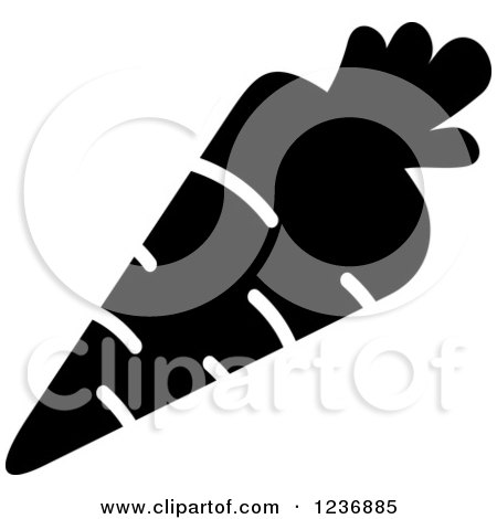 Clipart of a Black and White Carrot Icon - Royalty Free Vector Illustration by Vector Tradition SM