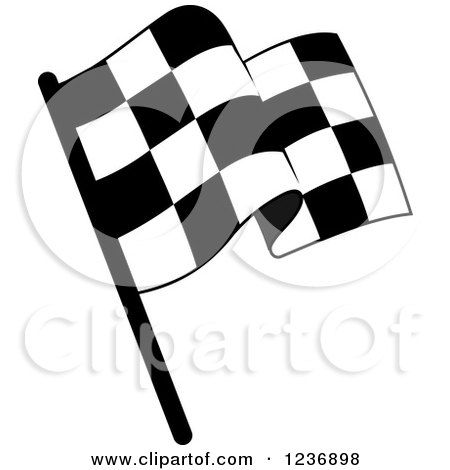 Clipart of a Black and White Checkered Racing Flag Icon - Royalty Free Vector Illustration by Vector Tradition SM