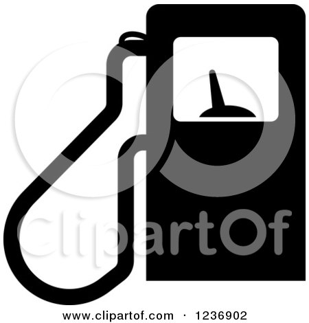 Clipart of a Black and White Gas Pump Icon - Royalty Free Vector Illustration by Vector Tradition SM