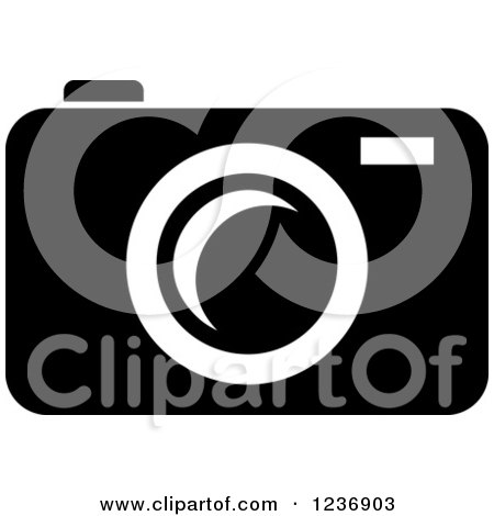 Clipart of a Black and White Camera Icon - Royalty Free Vector Illustration by Vector Tradition SM