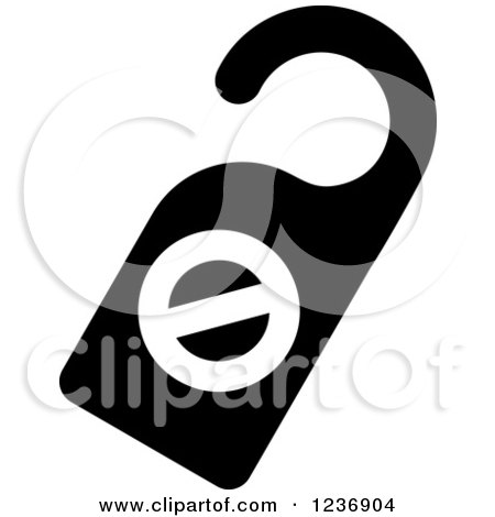 Clipart of a Black and White Do Not Disturb Icon - Royalty Free Vector Illustration by Vector Tradition SM