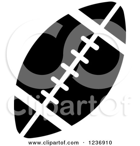 Clipart of a Black and White American Football Icon - Royalty Free Vector Illustration by Vector Tradition SM