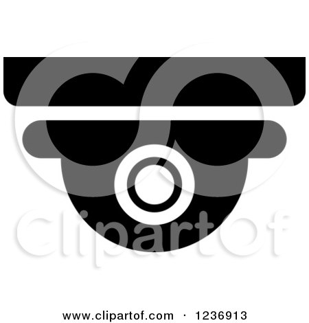 Clipart of a Black and White Surveillance Camera Icon - Royalty Free Vector Illustration by Vector Tradition SM