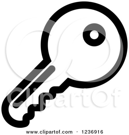Clipart of a Black and White Access Key Icon - Royalty Free Vector Illustration by Vector Tradition SM