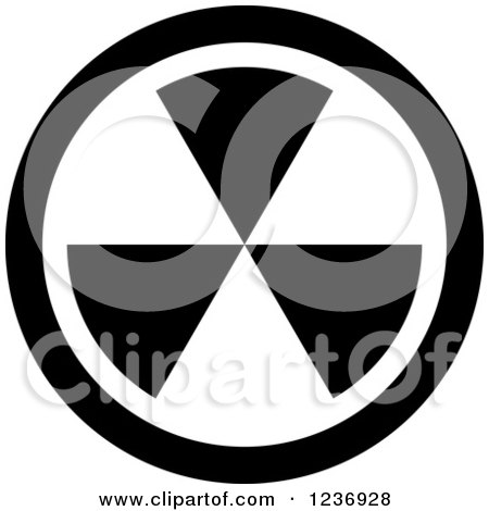 Clipart of a Black and White Radioactive Icon - Royalty Free Vector Illustration by Vector Tradition SM