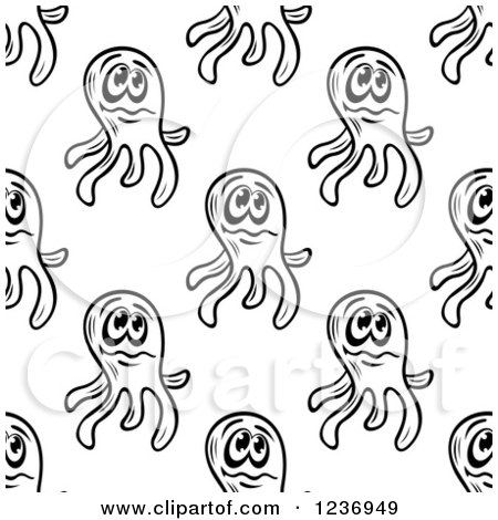 Clipart of a Seamless Background Pattern of Black and White Germs - Royalty Free Vector Illustration by Vector Tradition SM