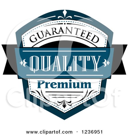 Clipart of a Blue Quality Label 11 - Royalty Free Vector Illustration by Vector Tradition SM