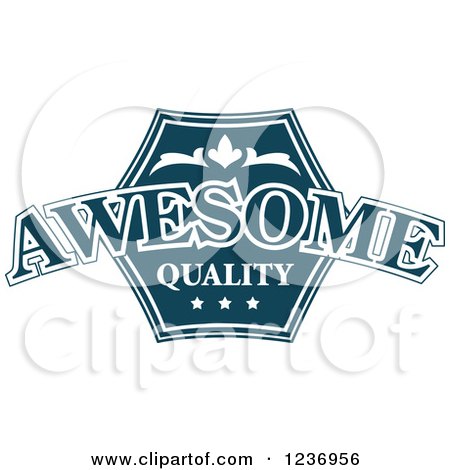 Clipart of a Blue Quality Label 3 - Royalty Free Vector Illustration by Vector Tradition SM