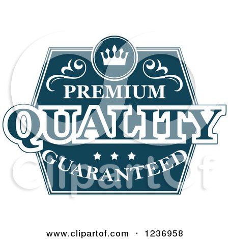 Clipart of a Blue Quality Label 5 - Royalty Free Vector Illustration by Vector Tradition SM