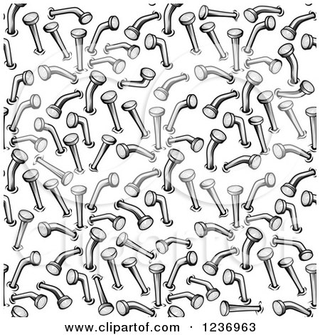 Clipart of a Seamless Background Pattern of Bent Nails - Royalty Free Vector Illustration by Vector Tradition SM