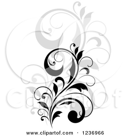 Clipart of a Black Flourish with a Shadow 15 - Royalty Free Vector Illustration by Vector Tradition SM